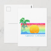 Retro Beach Grand Cayman Briefkaart (Voorkant / Achterkant)