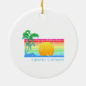 Retro Beach Grand Cayman Keramisch Ornament (Achterkant)