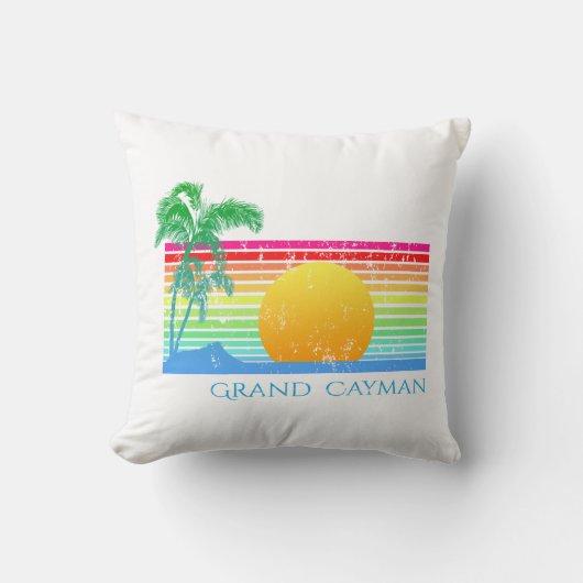 Retro Beach Grand Cayman Kussen (Voorkant)
