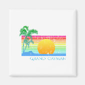 Retro Beach Grand Cayman Magneet (Voorkant)