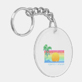 Retro Beach Grand Cayman Sleutelhanger (Voorkant Links)