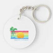 Retro Beach Grand Cayman Sleutelhanger (Achterkant)