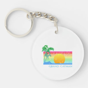 Retro Beach Grand Cayman Sleutelhanger