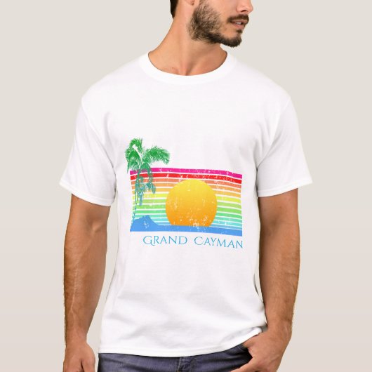 Retro Beach Grand Cayman T-shirt (Voorkant)