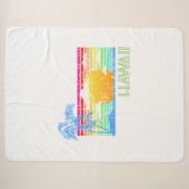 Retro Beach Hawaii Sunset Sherpa Deken (Voorkant (horizontaal))