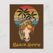 Retro Beach Hippie Horse, Sun n Palm Trees instell Briefkaart (Voorkant)