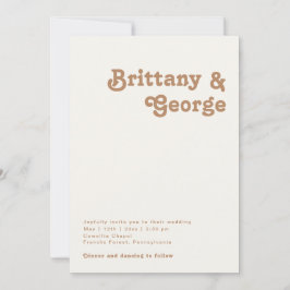 Retro Beach | Ivory all in one Wedding Kaart