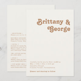 Retro Beach | Ivory all in one Wedding Kaart