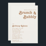 Retro Beach | Ivory Brunch en Bubble Invitation Kaart<br><div class="desc">Dit retro strand | ivoren brunch en brute uitnodiging zijn perfect voor je eenvoudige , kleurrijke tropische boho zomerbrunch en bubbly douche. Het unieke bohemische middeleeuwse lettertype geeft dit ontwerp een klassiek, minimalistisch hippiebeeld. Stel dat je op zoek bent naar een design dat heldere, rustige oceaankleuren bevat voor je creatieve...</div>
