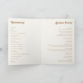 Retro Beach | Ivory Folded Wedding Programme Programma (Binnen)