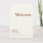 Retro Beach | Ivory Folded Wedding Programme Programma (Voorkant)