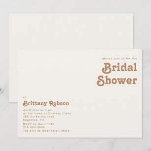 Retro Beach   Ivory Horizontale Vrijgezellenfeest Kaart