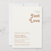 Retro Beach | Ivory Niets Fancy huwelijk Kaart (Voorkant)