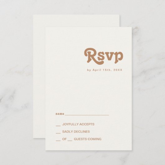 Retro Beach | Ivory RSVP-kaart RSVP Kaartje (Voorkant / Achterkant)
