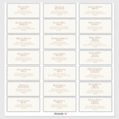 Retro Beach | Ivory Wedding Guest Address Sticker (Vel)