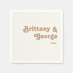 Retro Beach   Ivory Wedding Napkins Servet