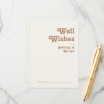 Retro Beach | Ivory Wedding Well Wish Card Advieskaart<br><div class="desc">Dit retro strand | Ivoor bruiloft wenst een kaart die perfect is voor je eenvoudige , kleurrijke tropische boho-bruiloft. Het unieke bohemische middeleeuwse lettertype geeft dit ontwerp een klassiek, minimalistisch hippiebeeld. Stel dat je op zoek bent naar een design dat heldere, rustige oceaankleuren bevat voor je creatieve 70's strandbruiloft. In...</div>