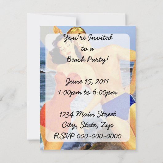 Retro Beach Kaart (Achterkant)