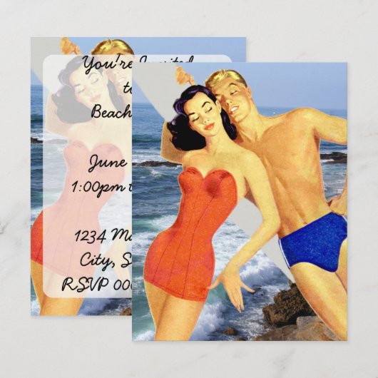 Retro Beach Kaart (Voorkant / Achterkant)