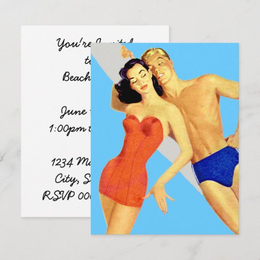 Retro Beach Kaart (Voorkant / Achterkant)