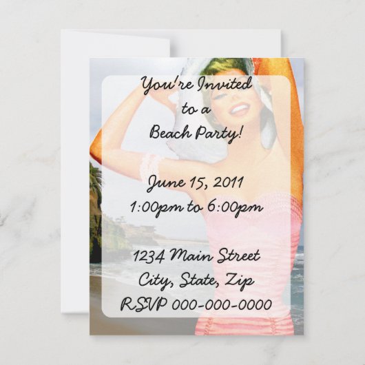 Retro Beach Kaart (Achterkant)