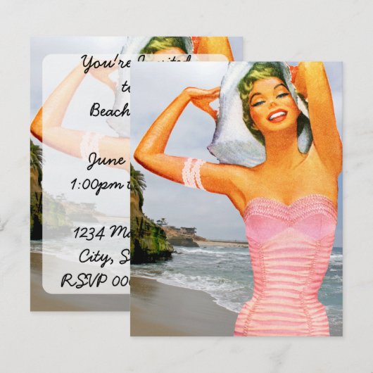 Retro Beach Kaart (Voorkant / Achterkant)