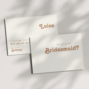 Retro Beach Kaart Ivory Bridesmaid-voorstel