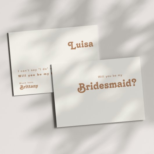 Retro Beach | Kaart Ivory Bridesmaid-voorstel