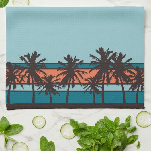 Retro Beach Kitchen Towelen Theedoek (Gevouwen)