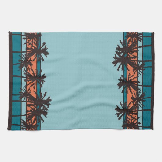 Retro Beach Kitchen Towelen Theedoek (Horizontaal)