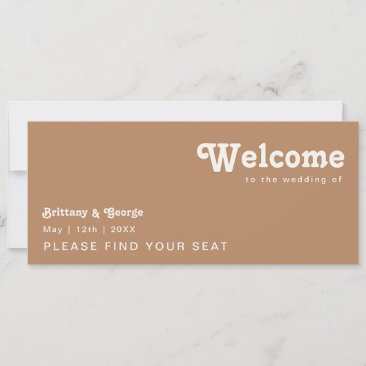 Retro Beach | Koptekst van bruine-stoelenkaart (Achterkant)