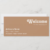 Retro Beach | Koptekst van bruine-stoelenkaart (Voorkant)