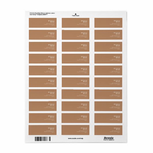 Retro Beach | Label Bruin retouradres (Full Sheet)