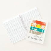 Retro Beach Life, wit silhouet Notitieboek (Binnen)