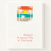 Retro Beach Life, wit silhouet Notitieboek (Achterkant)