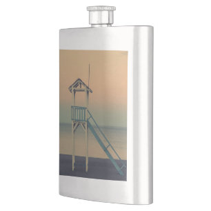 Retro Beach Lifeguard Tower zonsondergang Flacon