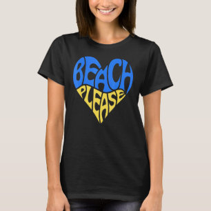 Retro Beach Love Heart Trendy Wavy Pastel Q T-shirt