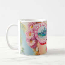 Retro Beach Meisje met Bloemen Zonnebril