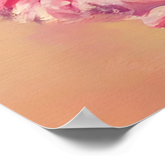 Retro Beach Meisje met Bloemen Zonnebril Poster (Hoek)