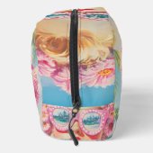 Retro Beach Meisje met Bloemen Zonnebril Toilettasje (Rechts)