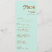 Retro Beach | Menu Aqua Weddenschap (Voorkant)