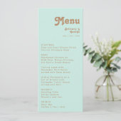 Retro Beach | Menu Aqua Weddenschap (Staand voorkant)