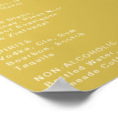 Retro Beach | Menu Gold Wedding Drink Poster (Hoek)