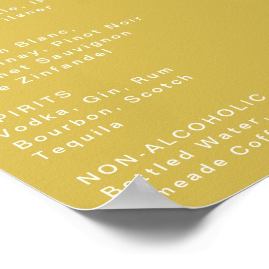 Retro Beach | Menu Gold Wedding Drink Poster (Hoek)