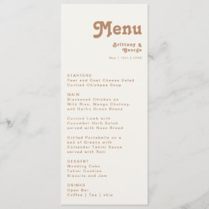 Retro Beach   Menu Ivory Wedding Dinner