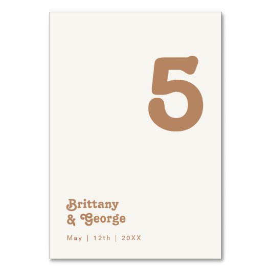 Retro Beach | Nummer van de voorlopige tabel Kaart (Achterkant)