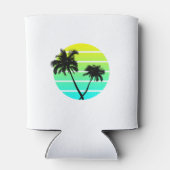 Retro Beach Palm Trees Blikjeskoeler (Achterkant)