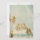 Retro Beach Palms Bruiloft  Kaart (Achterkant)
