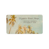 Retro Beach Palms Etiket (Voorkant)