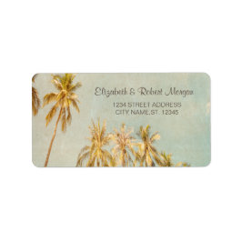 Retro Beach Palms Etiket